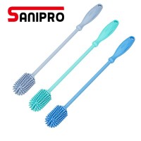 Sanipro Long Handle Kitchen Cleaning Tools Silicone Bottle Brush Food Grade Silicone Material Glass Baby Bottle Cleaning Brush