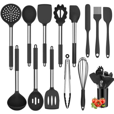 New 14 Pieces Stainless Steel Handle Household Cookware Silicone Kitchen Accessories